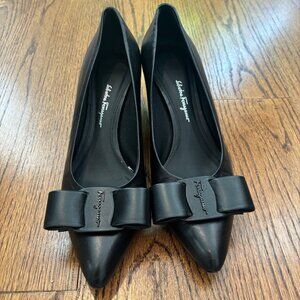 Vintage black Ferragamo heels, size 8